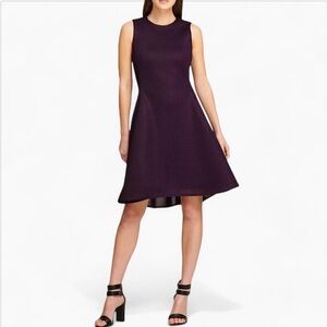 DKNY Deep Purple Textured Mini Dress